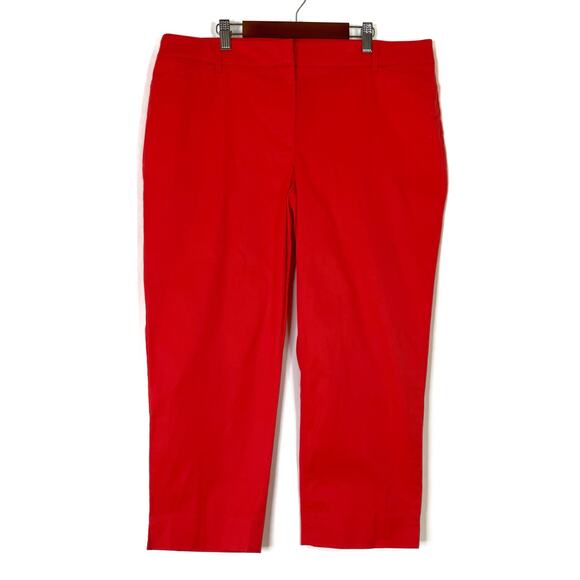 Talbots | Red Perfect Crop Chino Pants Cotton 2% Spandex Womens 14 PETITE - Picture 1 of 7